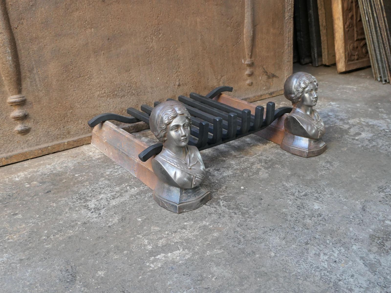 337.0 19th Century French Napoleon III Fire Grate, Fireplace Grate photo
