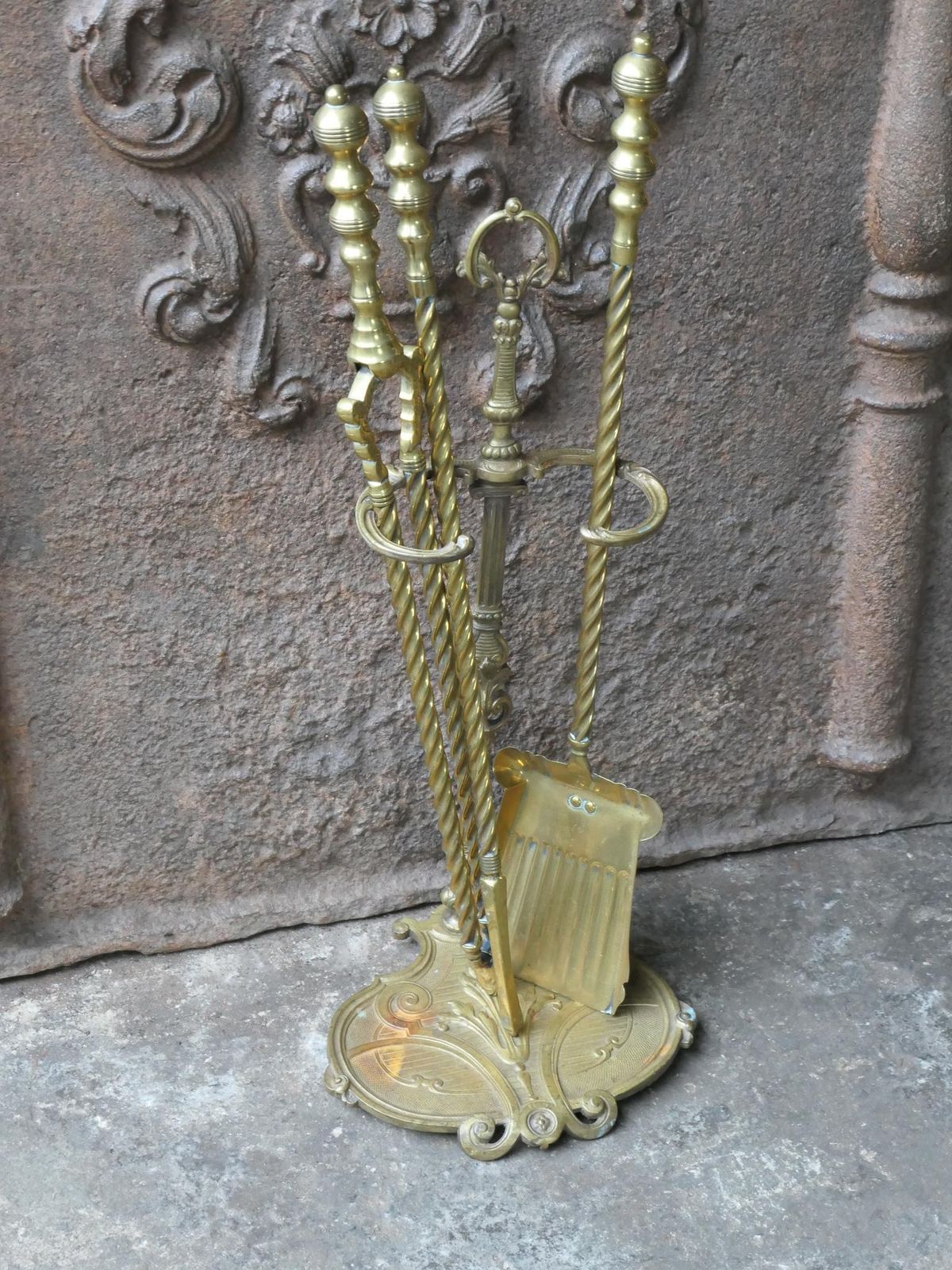 19/20th C. English Brass Victorian Style Companion Set photo for sale