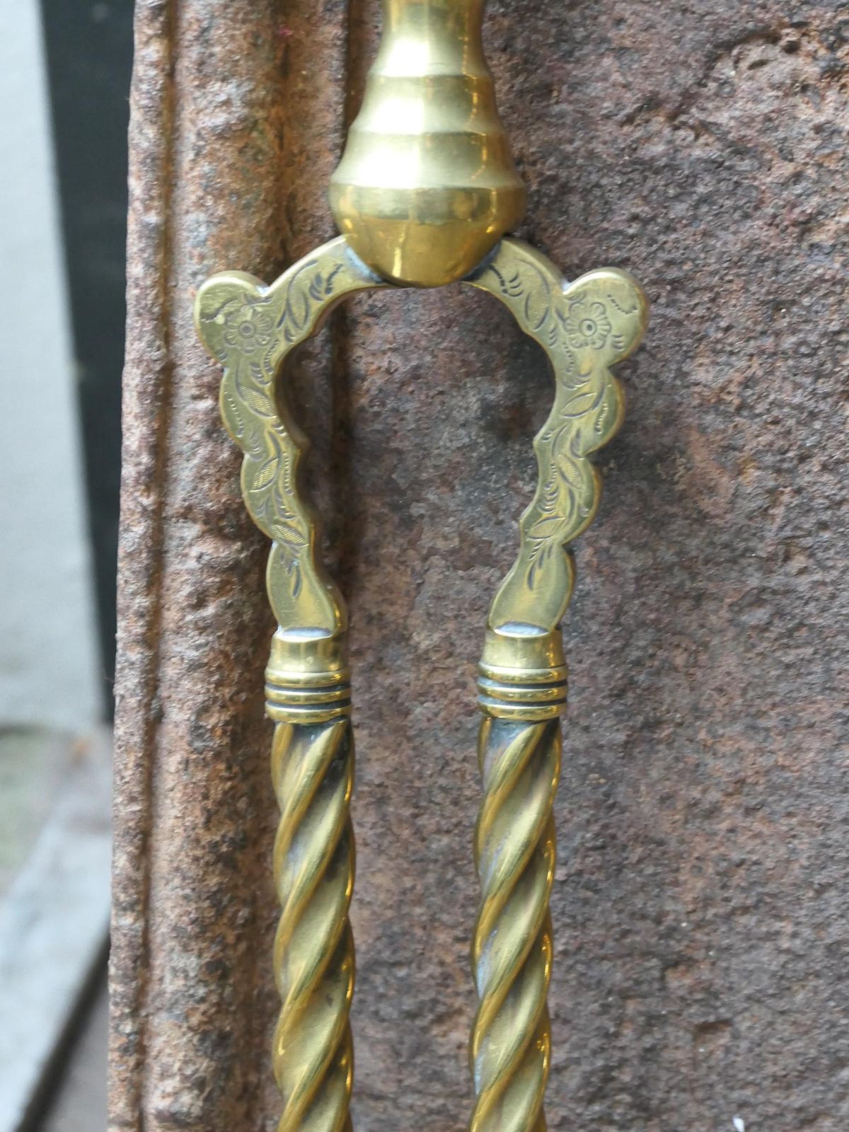 Home Fixtures 19/20th C. English Brass Victorian Style Companion Set photo
