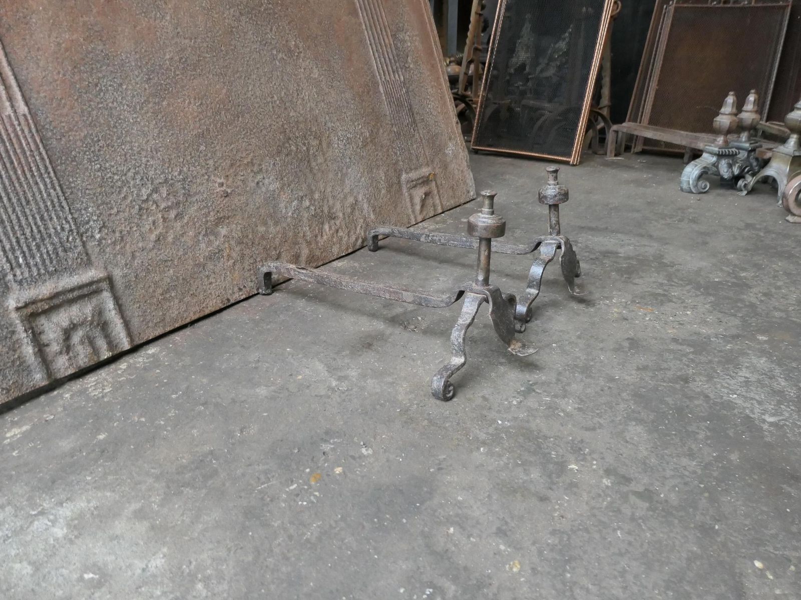 photo for sale French Louis XV Iron Andirons, 18th Century