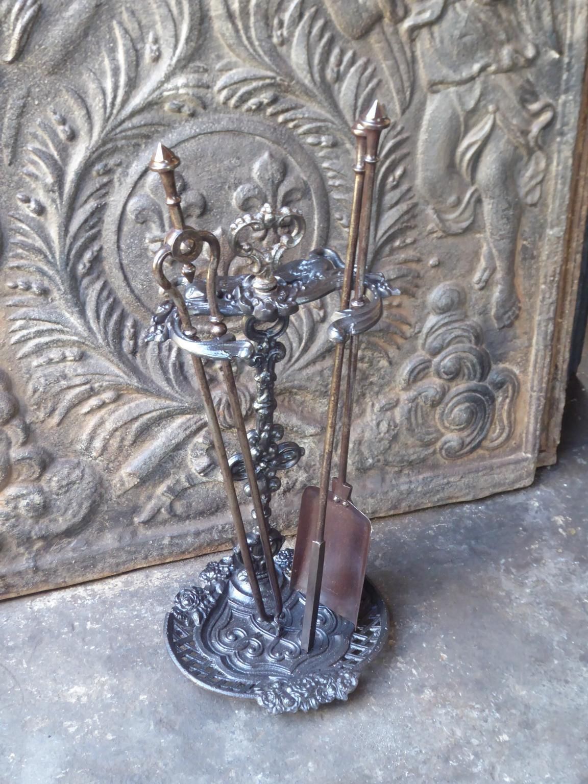 English Set Of Fireplace Tools, Victorian Companion Set, 19th Century photo Home Fixtures