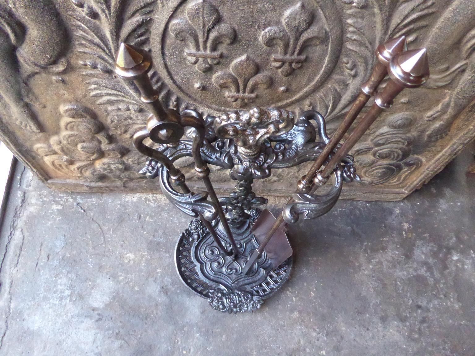 English Set Of Fireplace Tools, Victorian Companion Set, 19th Century photo 746.0
