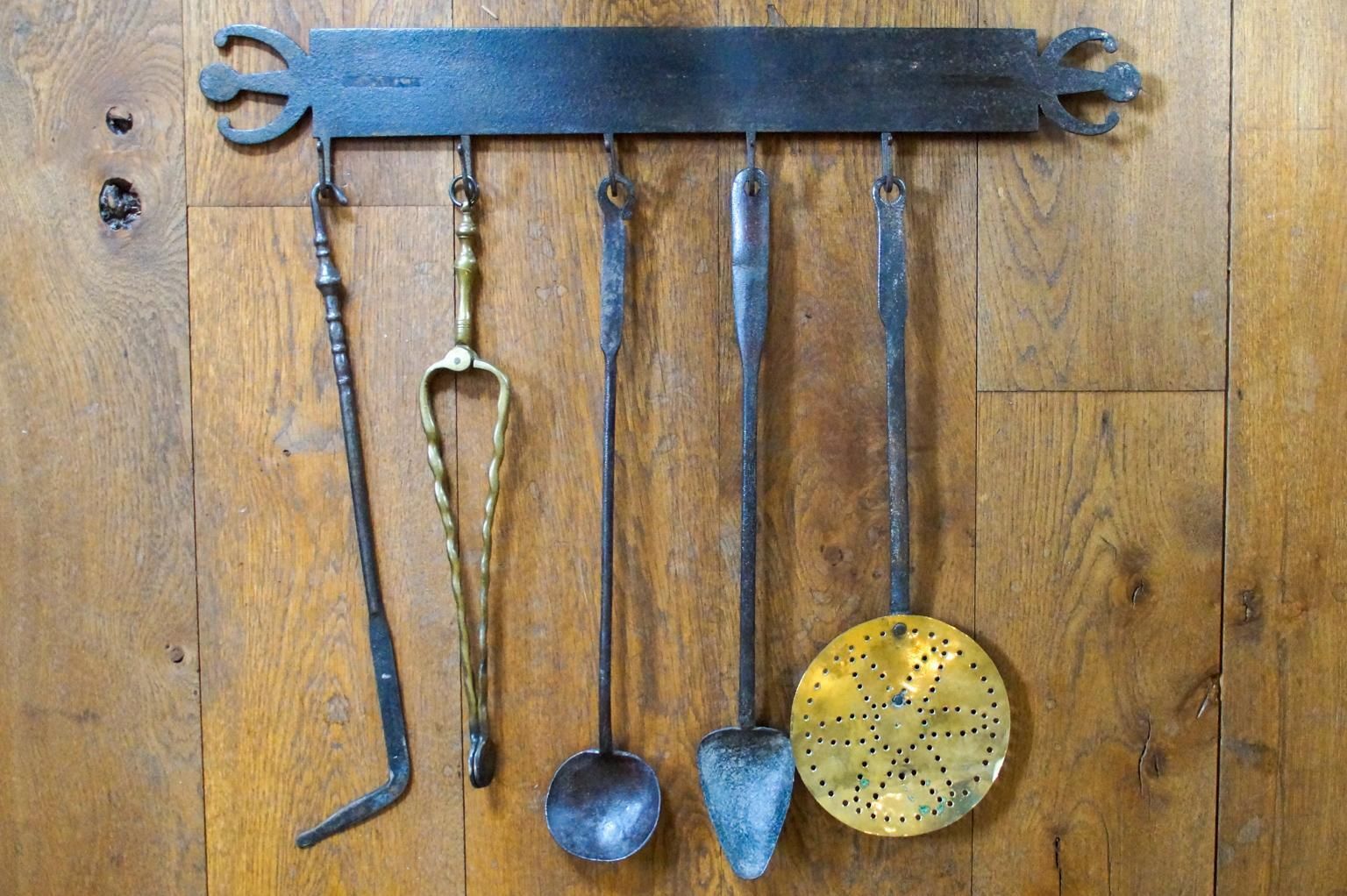 Antique Dutch Fireplace Tool Set, Fire Tools, 18th 19th Century photo furniture
