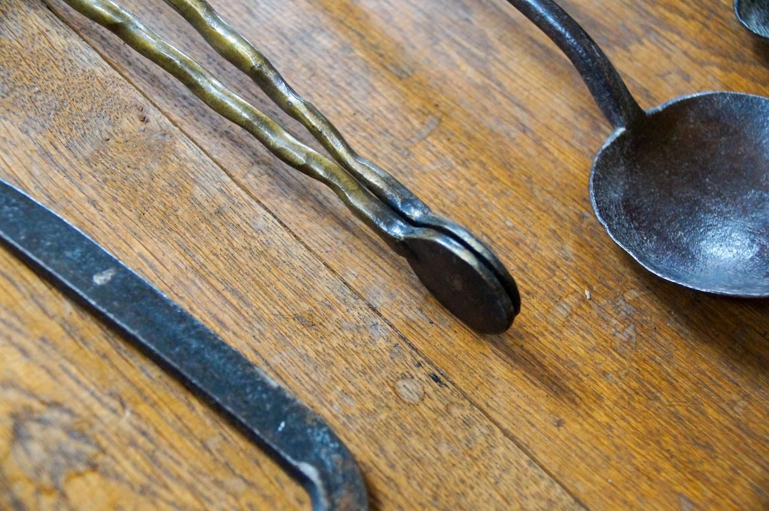 photo furniture Antique Dutch Fireplace Tool Set, Fire Tools, 18th 19th Century