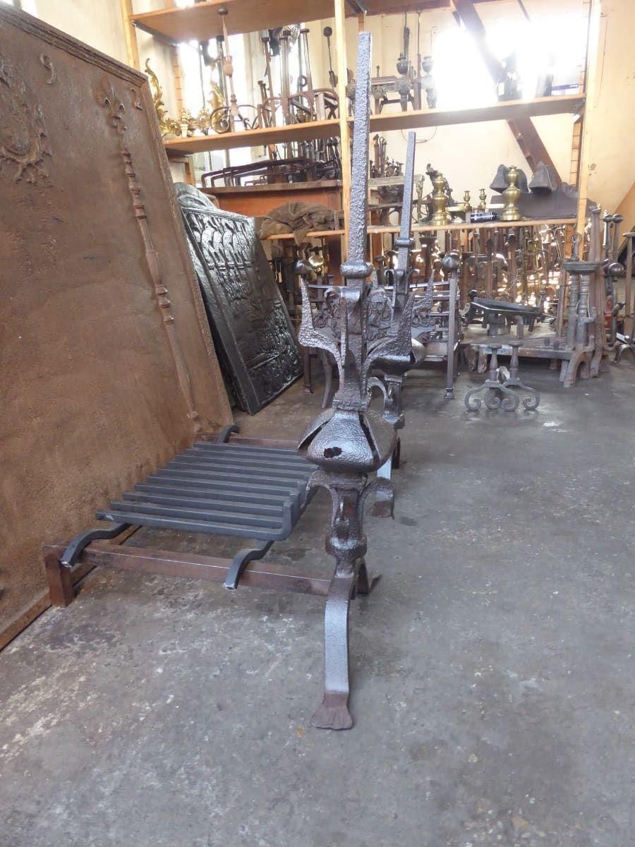 photo furniture Antique French Louis XV Period Fireplace Grate Or Fire Basket, 18th Century