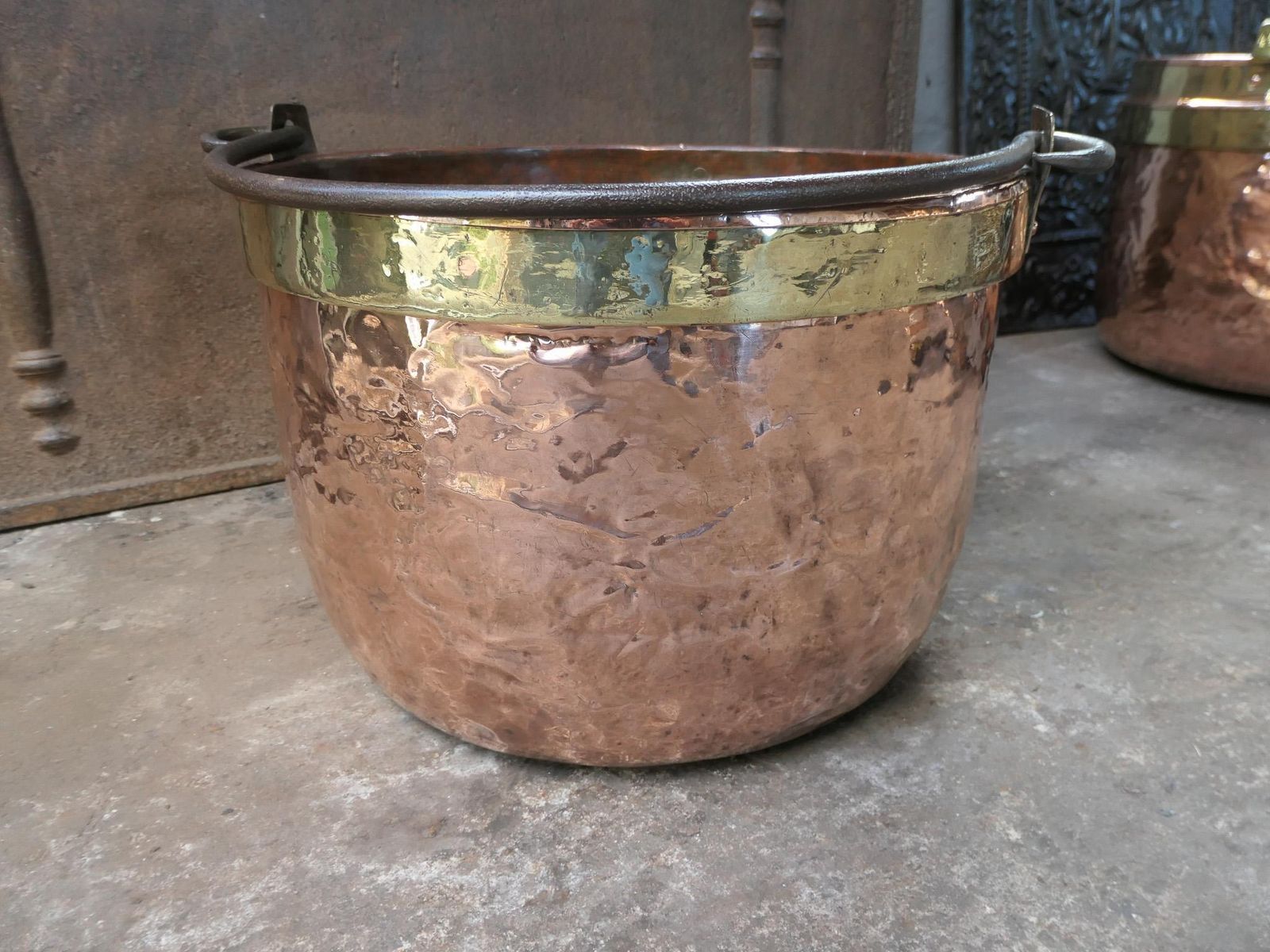 Home Decor 18th Century Antique Dutch Polished Copper Firewood Basket photo