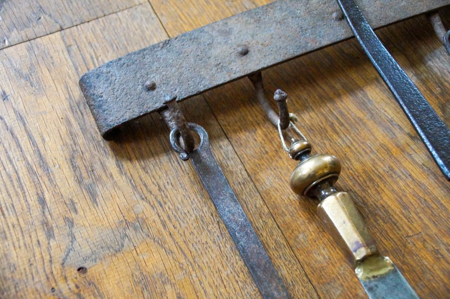 photo furniture Antique Dutch Fireplace Tool Set, Fire Tools, 17th 18th Century