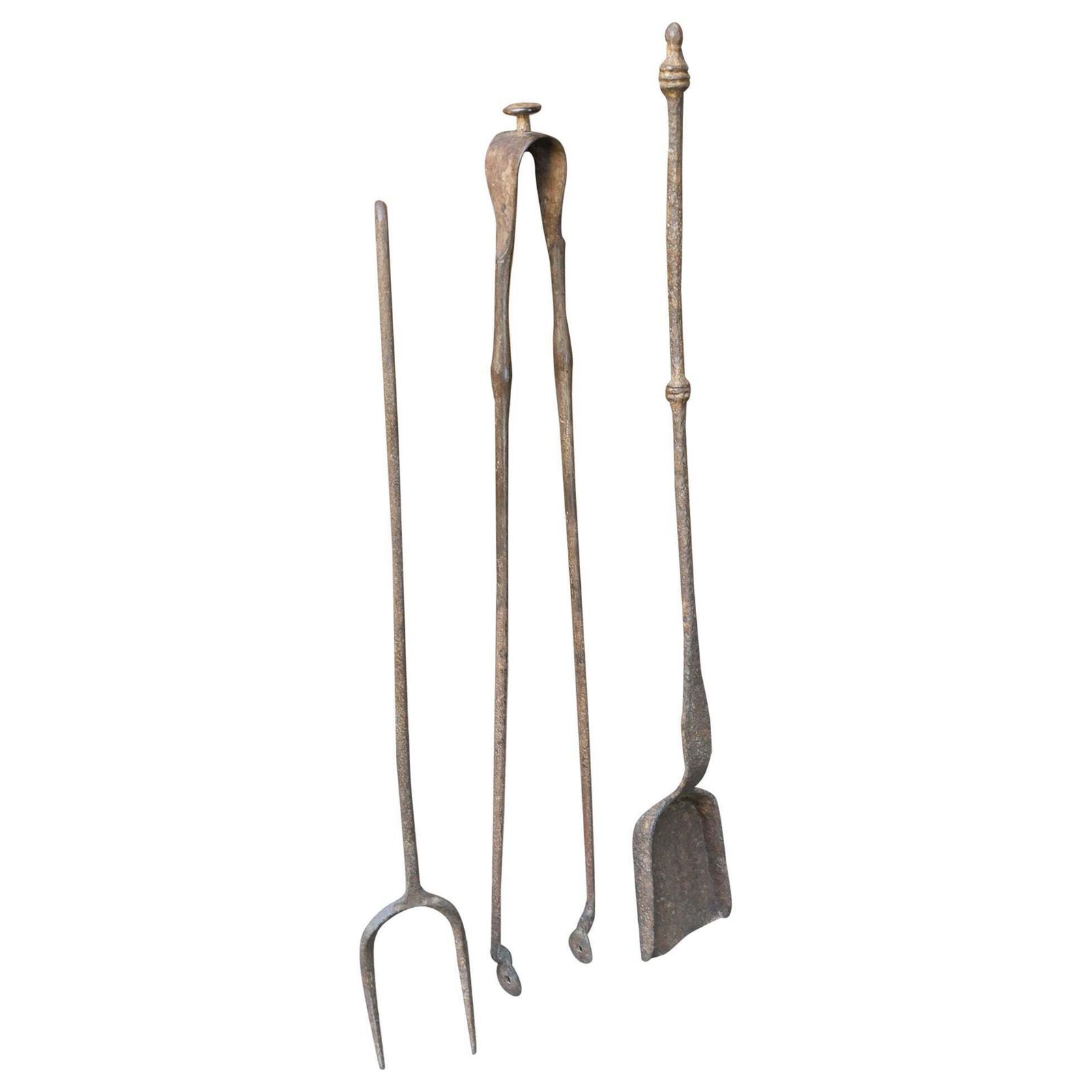 Rustic French Fireplace Tools, 17th 18th Century