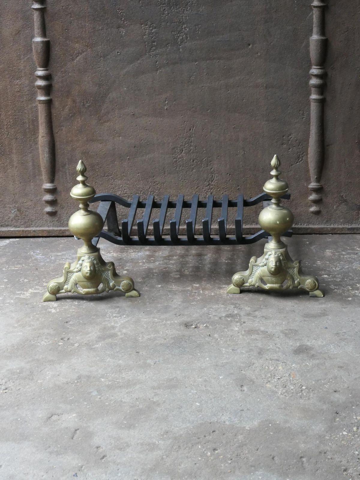 French Louis XIV Style Fire Grate, Fireplace Grate photo for sale