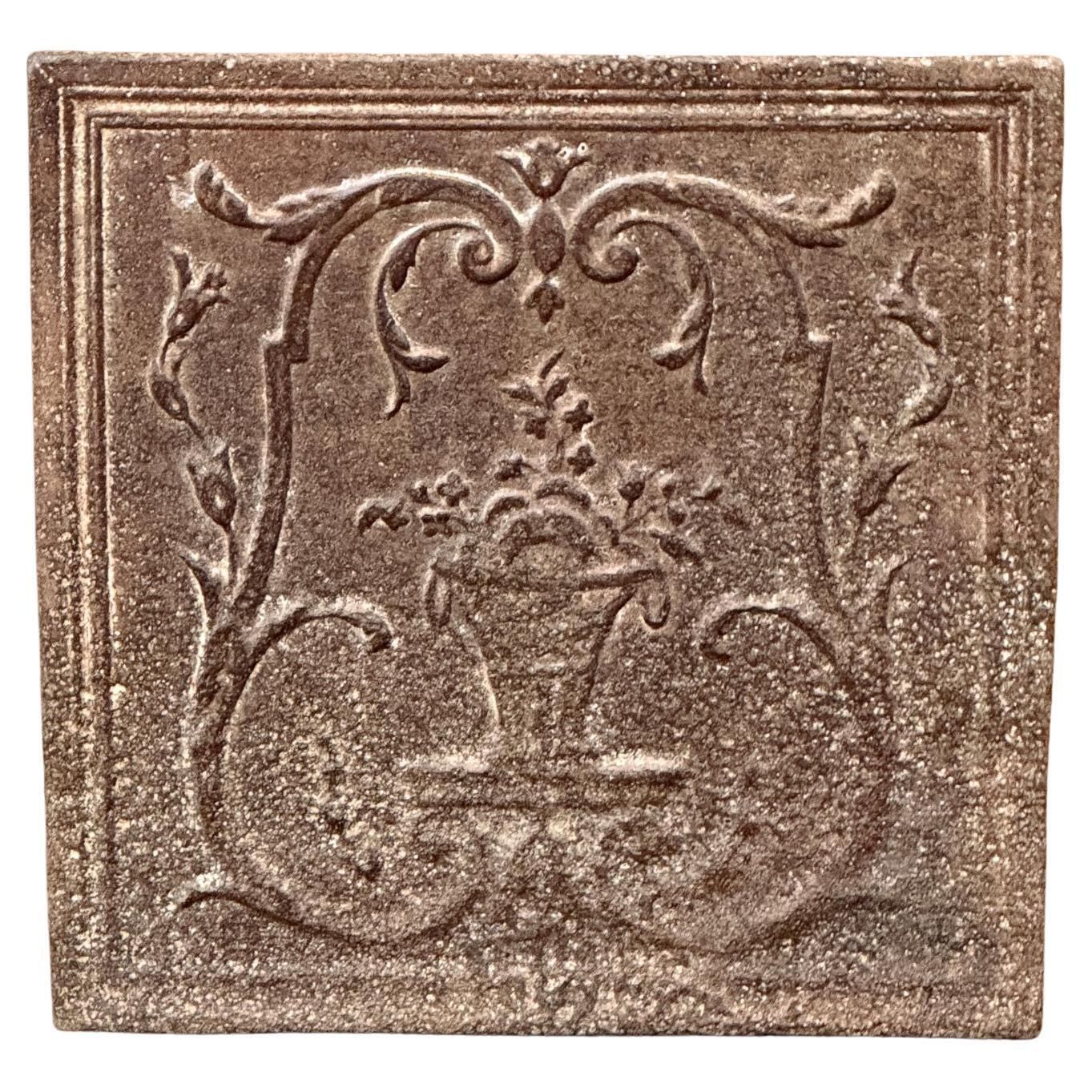 Neoclassical 'Flower Basket' Fireback / Backsplash, Early 19th Century
