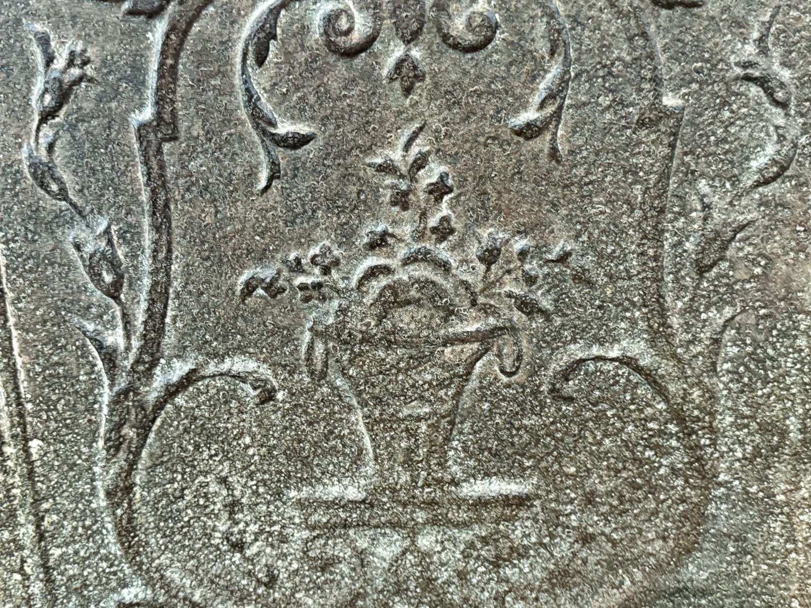 Neoclassical 'Flower Basket' Fireback / Backsplash, Early 19th Century photo 491.0