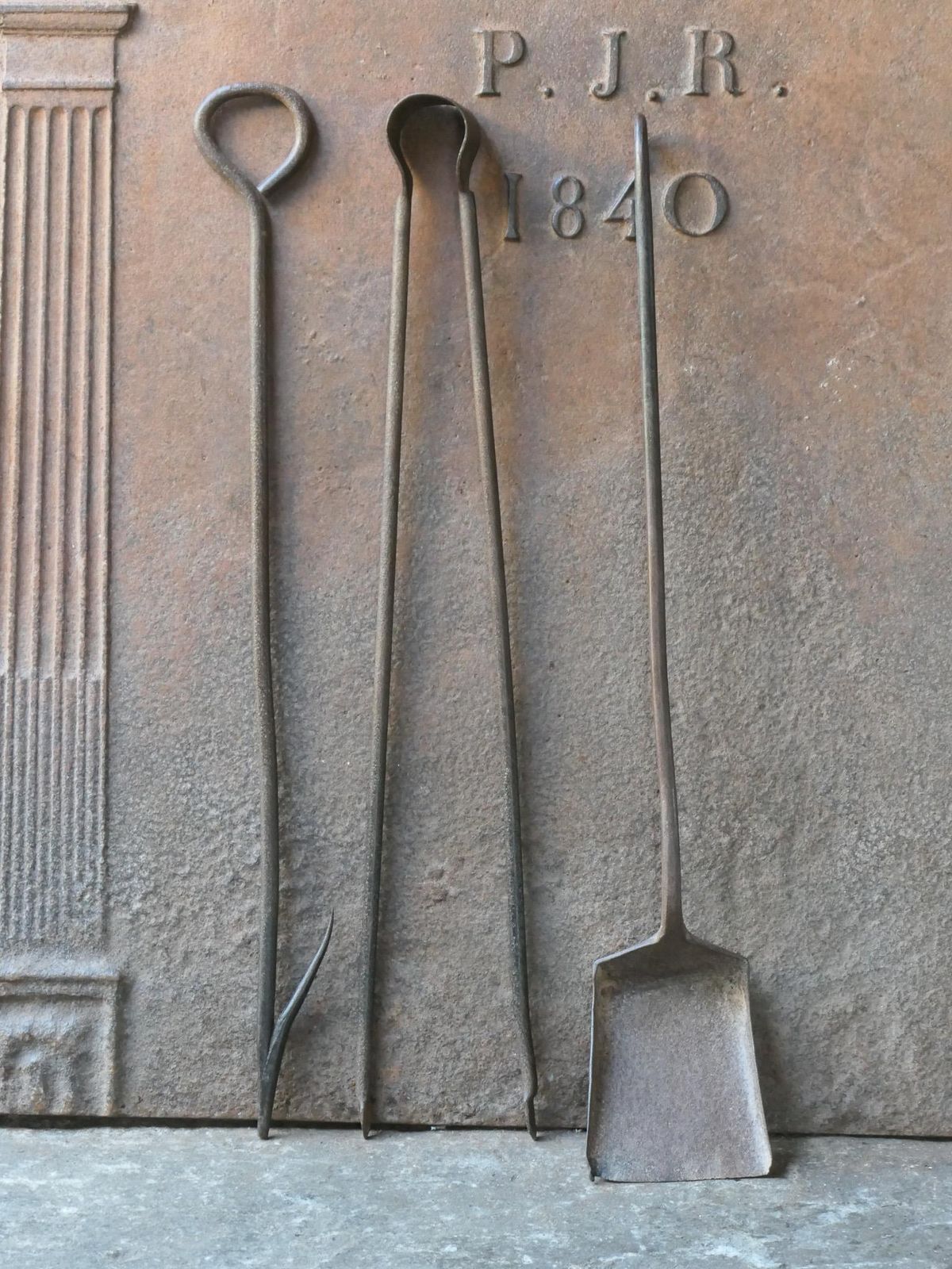 Rustic French Neoclassical Fireplace Tools, 18th 19th Century photo furniture