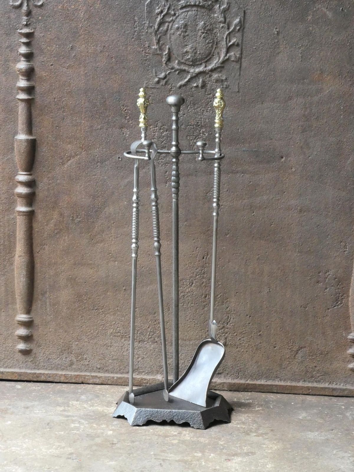 Antique French 'Grandy Fils' Fireplace Tools Or Fire Tools, 19th Century photo for sale