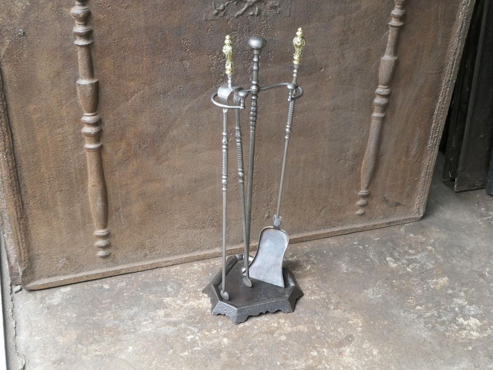Antique French 'Grandy Fils' Fireplace Tools Or Fire Tools, 19th Century photo buy