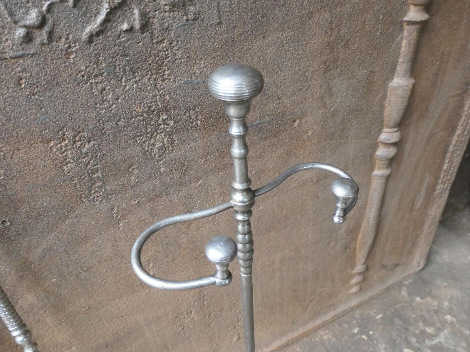photo vintage Antique French 'Grandy Fils' Fireplace Tools Or Fire Tools, 19th Century