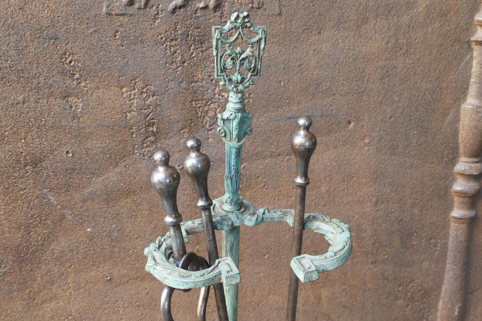 photo for sale English Set Of Fireplace Tools, Victorian Companion Set, 19th Century