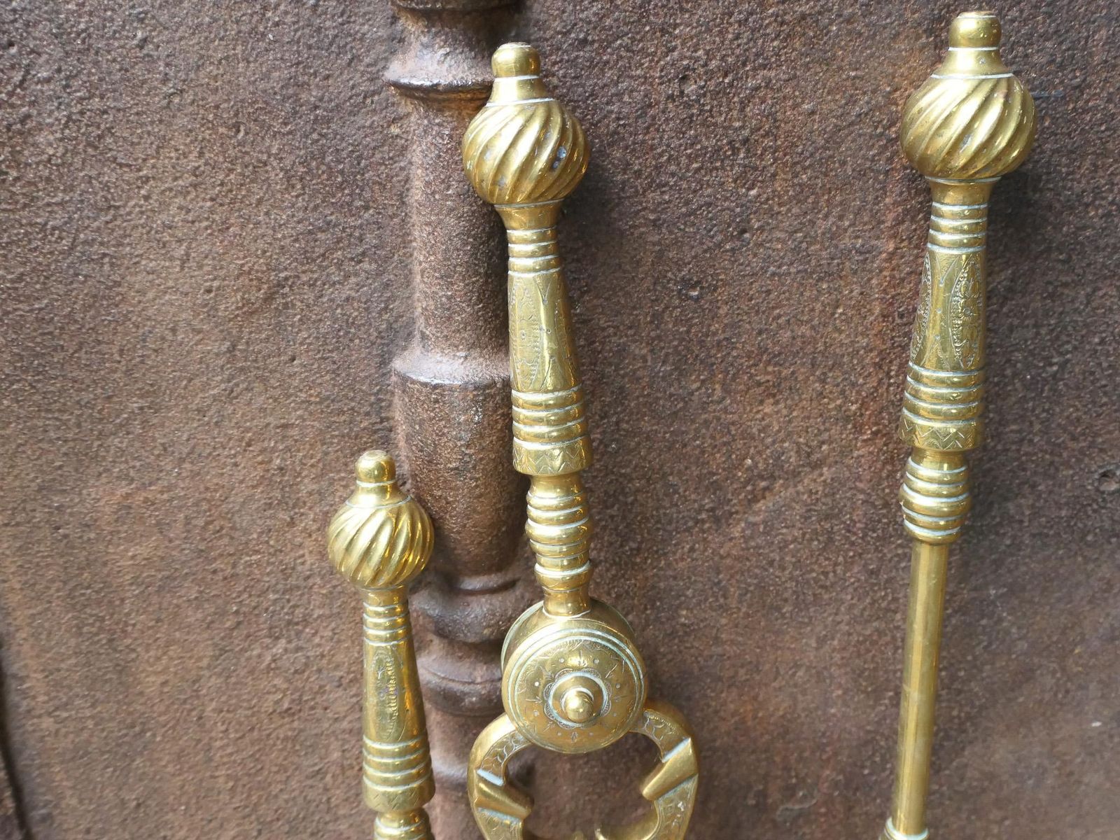 photo vintage 19th 20th Century French Art Nouveau Fireplace Tools Or Fire Tools