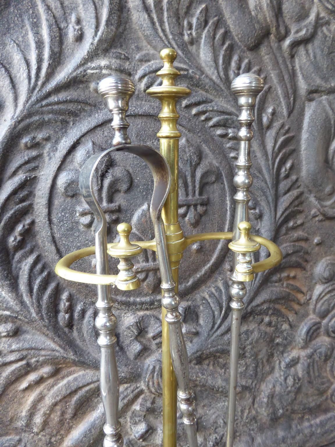 Antique French 'Grandy Fils' Fireplace Tools Or Fire Tools photo vintage