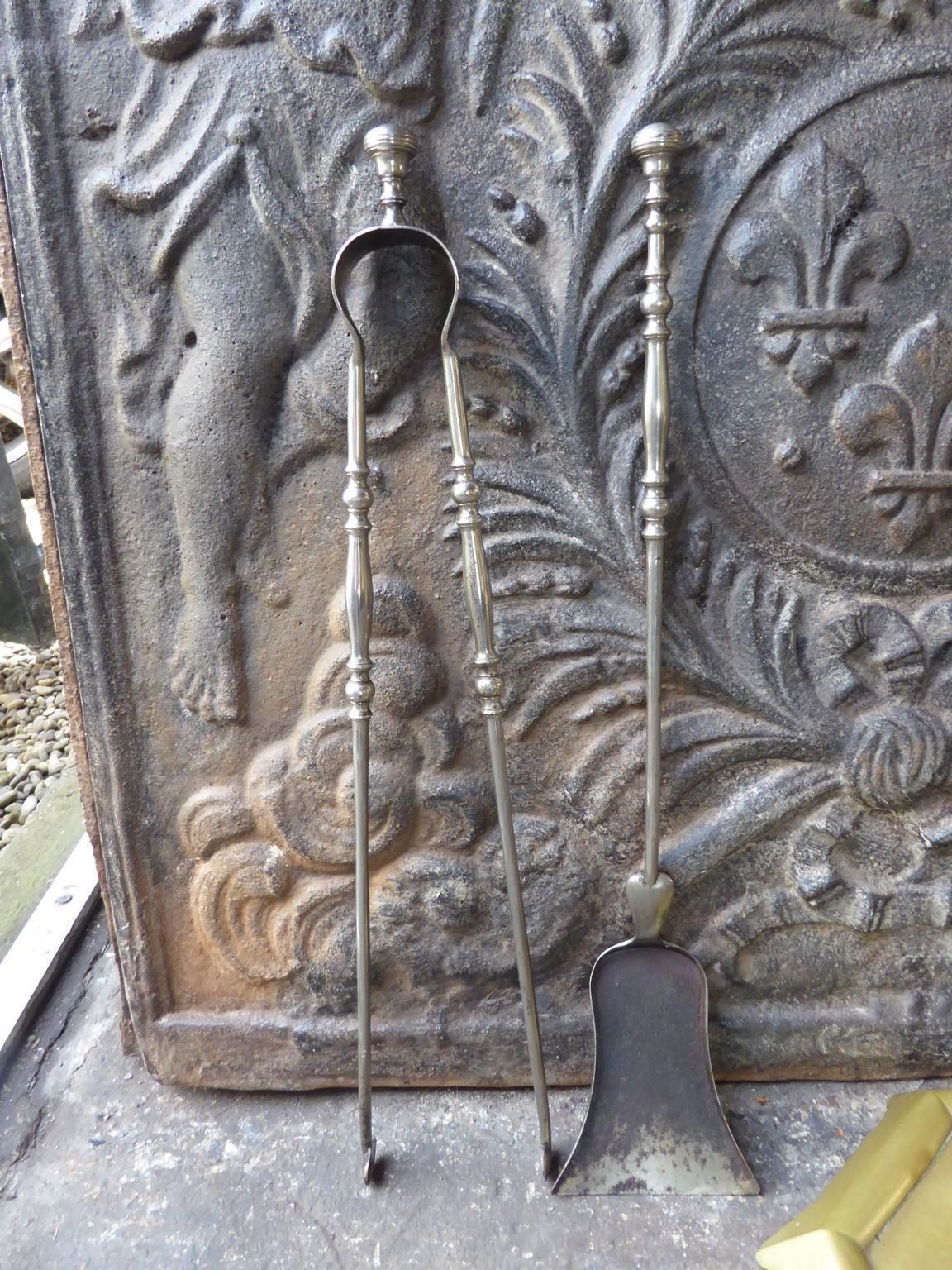 photo for sale Antique French 'Grandy Fils' Fireplace Tools Or Fire Tools