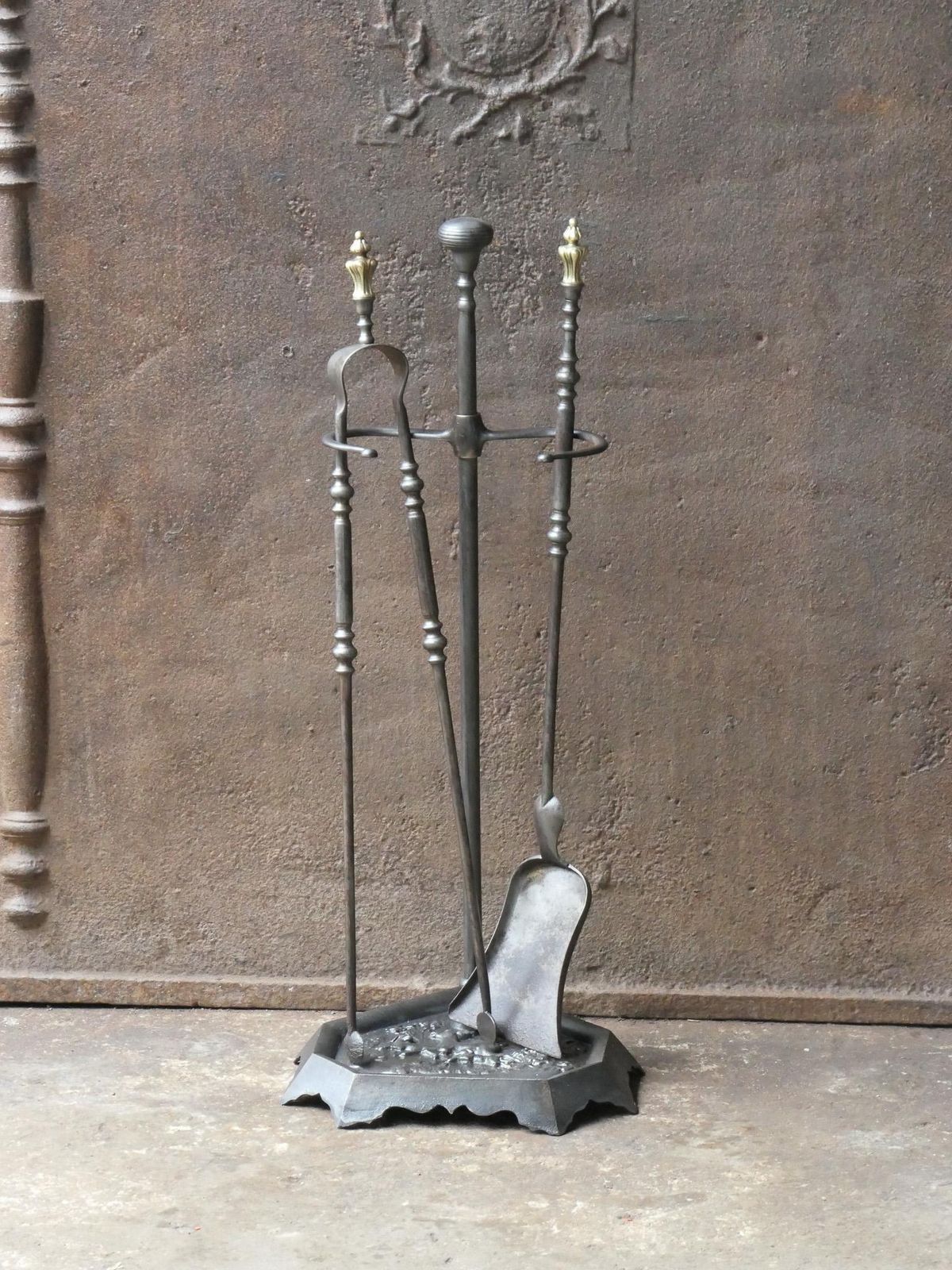 Antique French 'Grandy Fils' Fireplace Tools Or Fire Tools, 19th Century photo for sale