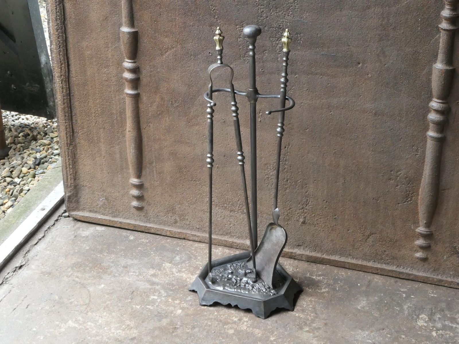 Antique French 'Grandy Fils' Fireplace Tools Or Fire Tools, 19th Century photo 491.0