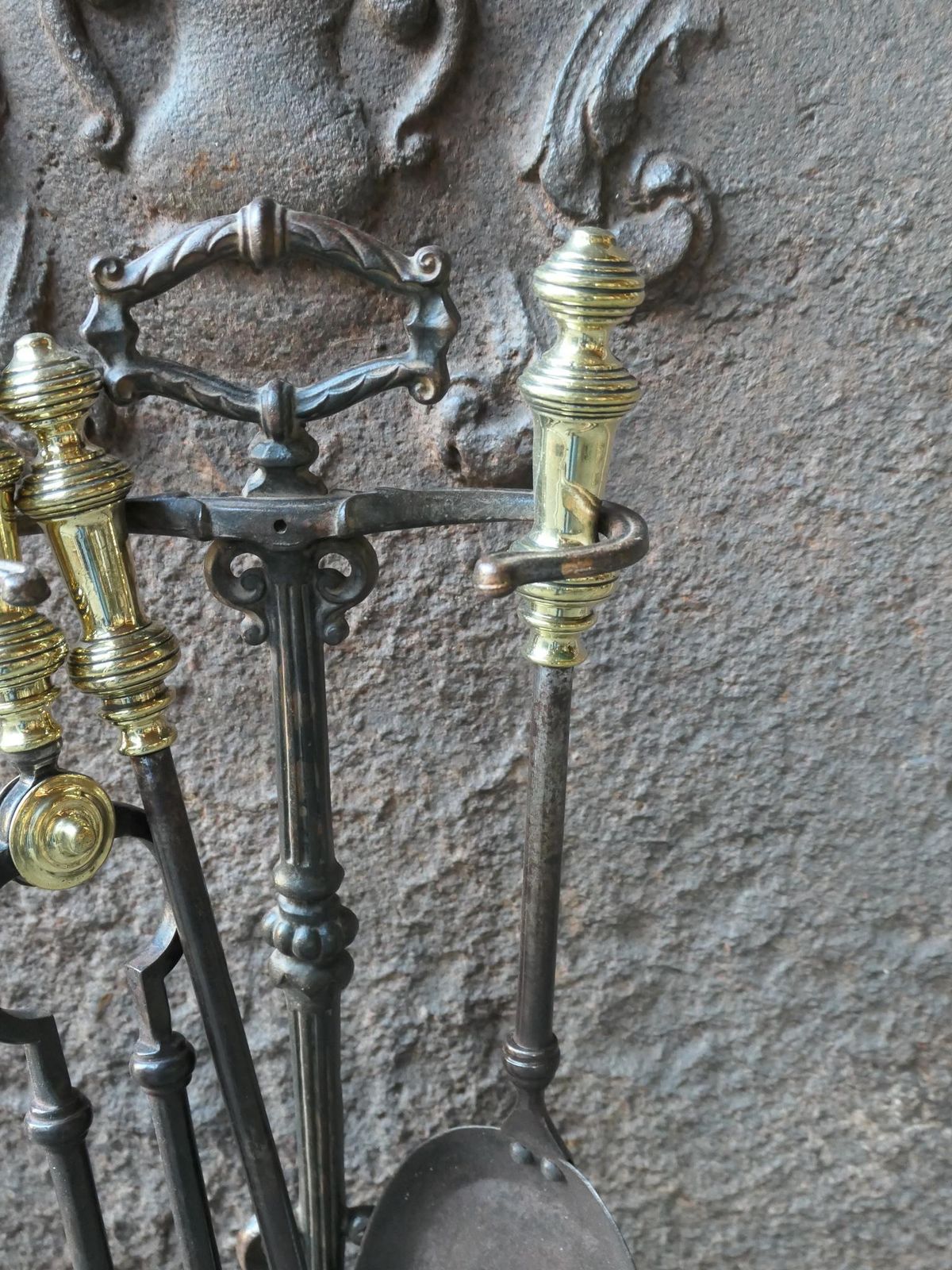 Small 19th C. English Victorian Fireplace Companion Set photo buy