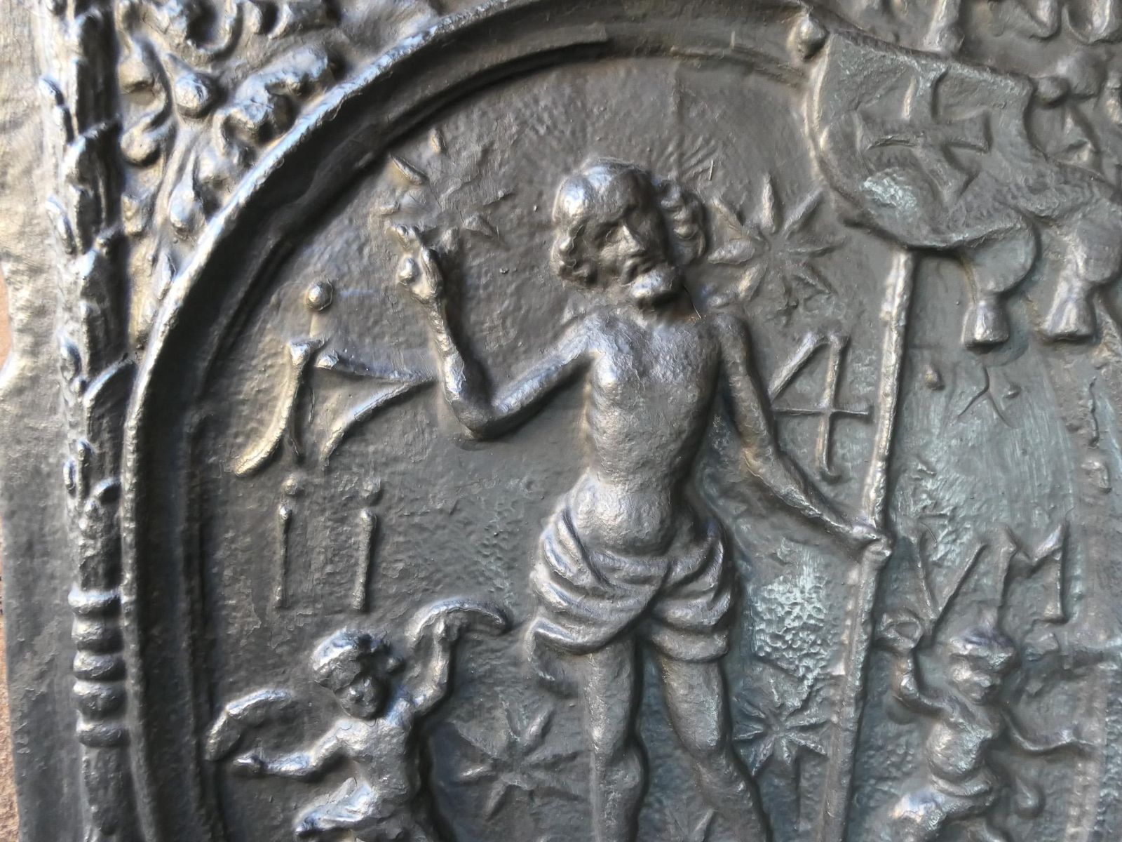 Antique German 'Jesus' Fireback / Backsplash, 18th Century photo vintage
