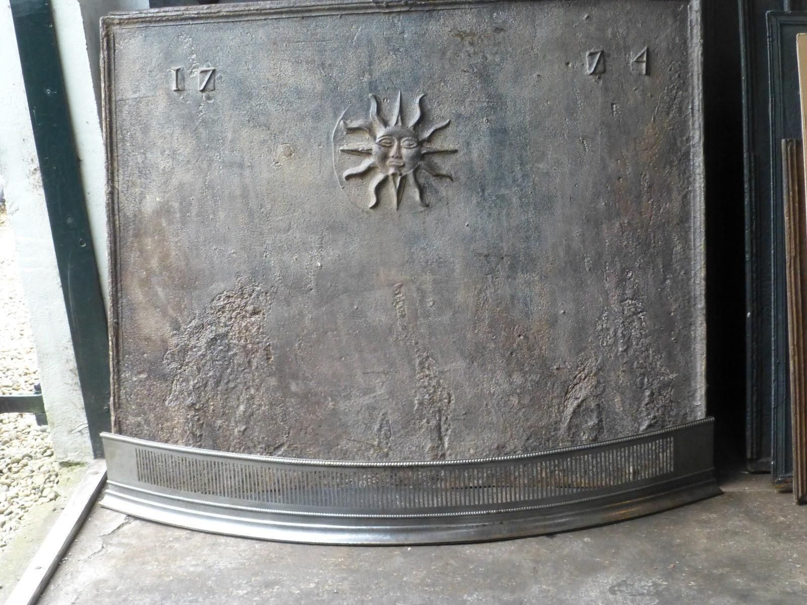 Large 19th C. English Polished Steel Neoclassical Period Fender photo for sale