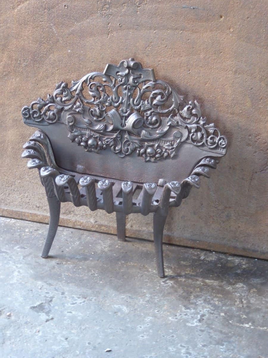 French Napoleon III Fire Grate, Fireplace Grate, 19th Century, Victorian Period photo for sale