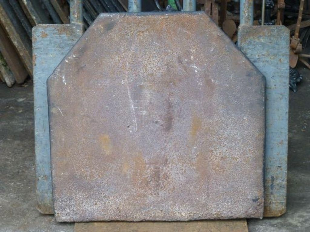 18th Century French Fireback / Backsplash With Pillars And Fleur De Lys photo vintage
