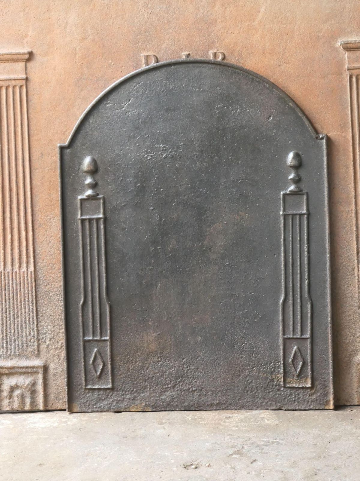 French 'Pillars Of Freedom' Fireback / Backsplash, Early 19th Century photo furniture