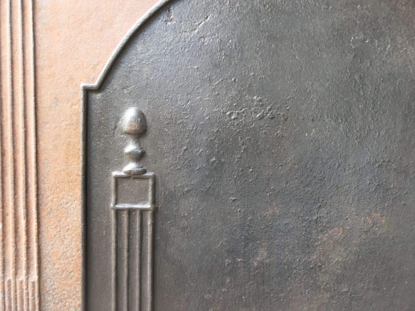 photo furniture French 'Pillars Of Freedom' Fireback / Backsplash, Early 19th Century