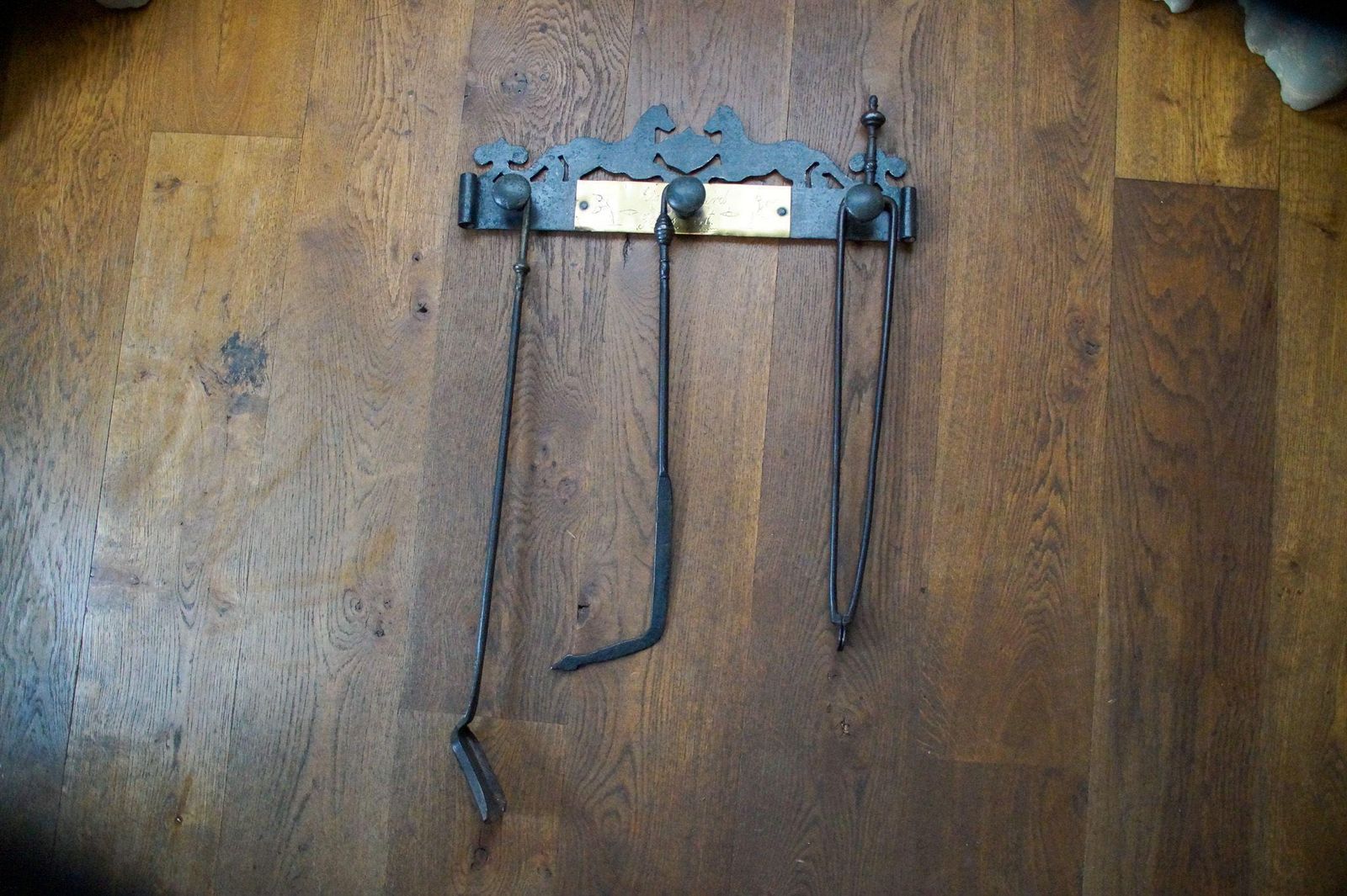 Dutch Fireplace Tool Set, Fire Tools, Early 20th Century, Victorian Style photo 593.0