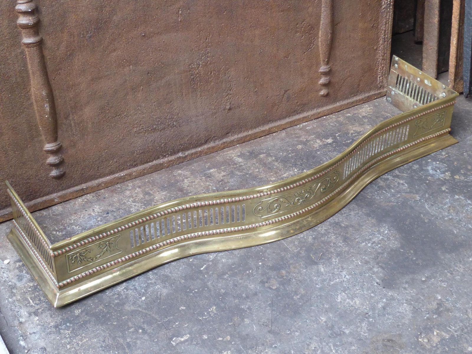 19th Century English Victorian Fireplace Fender Or Fire Fender photo Home Fixtures
