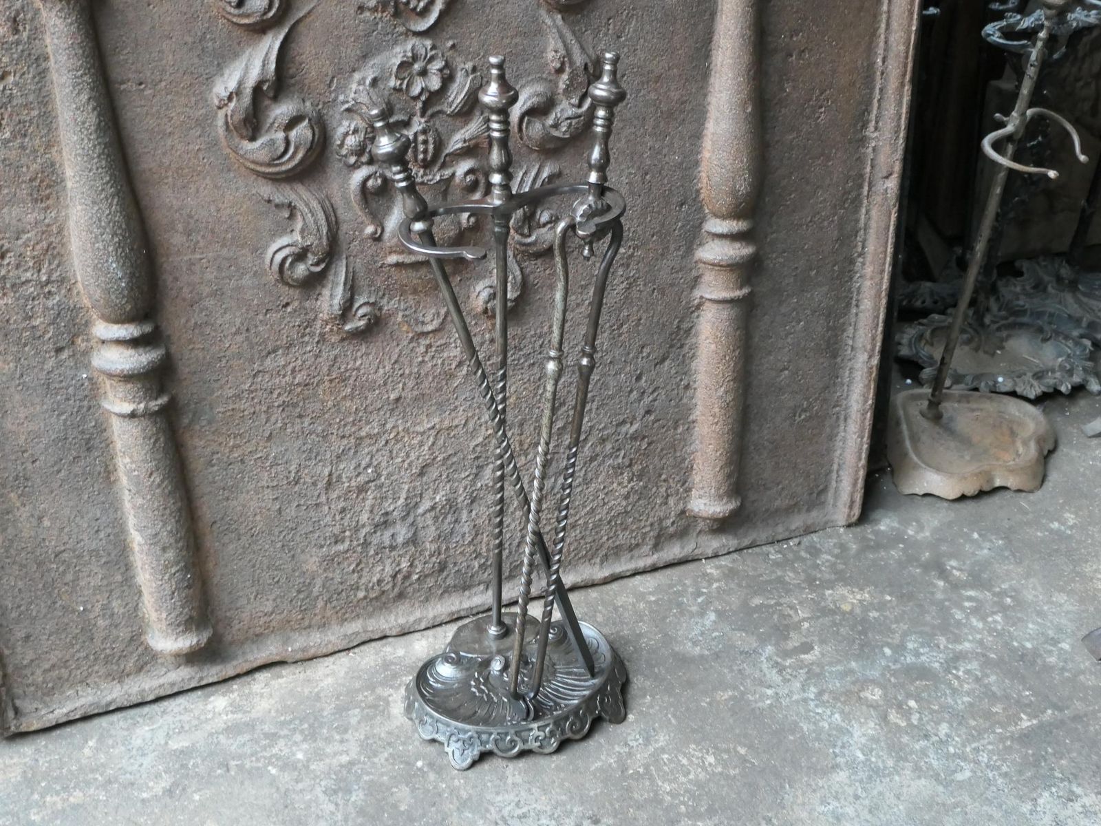 19th C. English Victorian Fireplace Companion Set photo Home Fixtures