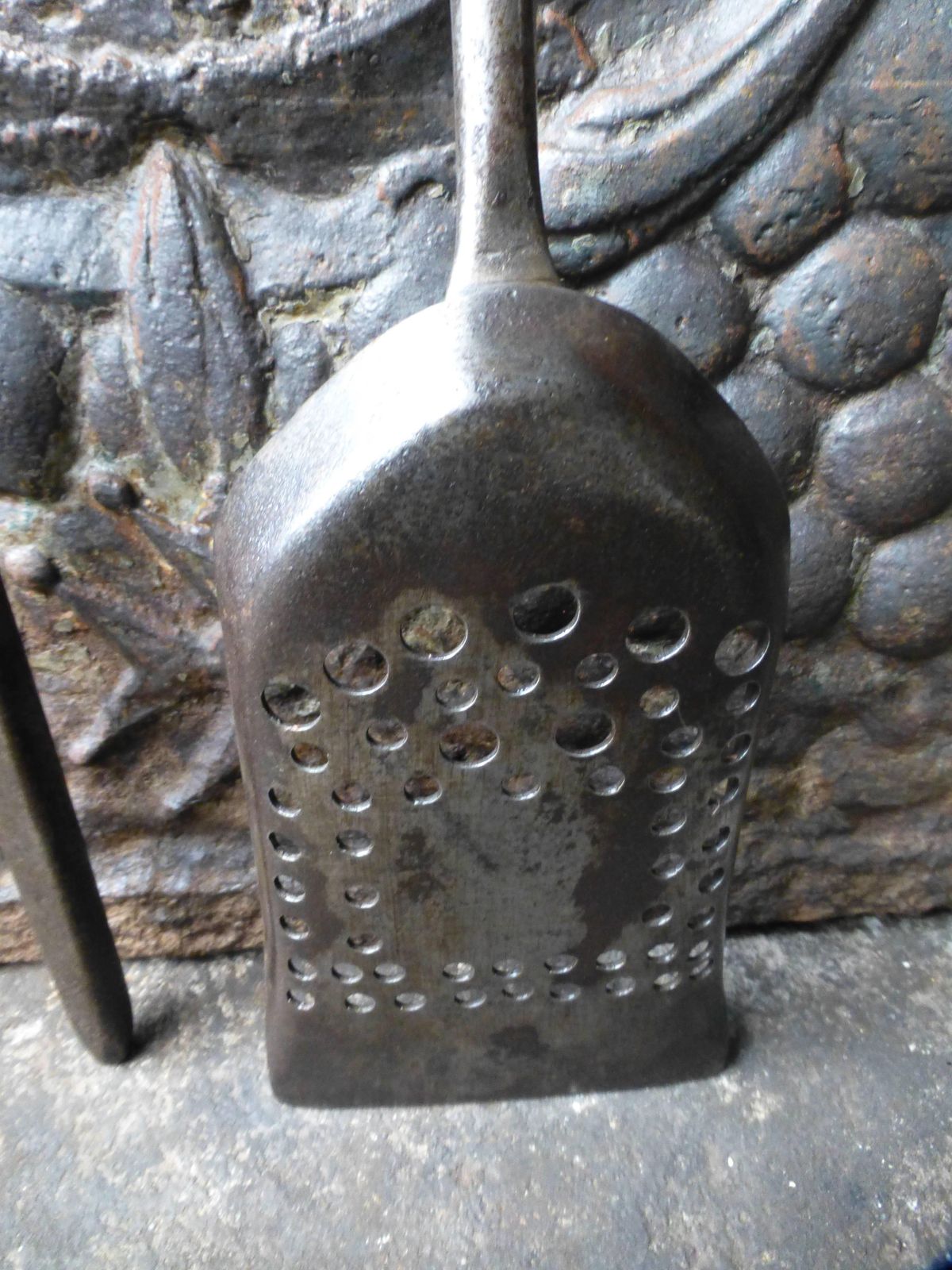 photo for sale Polished Steel And Bronze Fireplace Tool Set