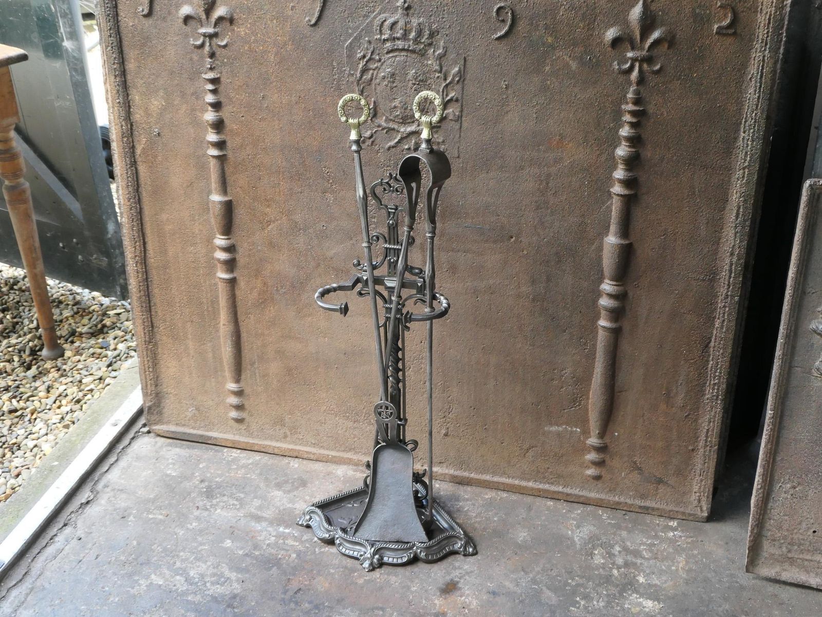 Large 19th Century French Napoleon III Fireplace Toolset photo 746.0
