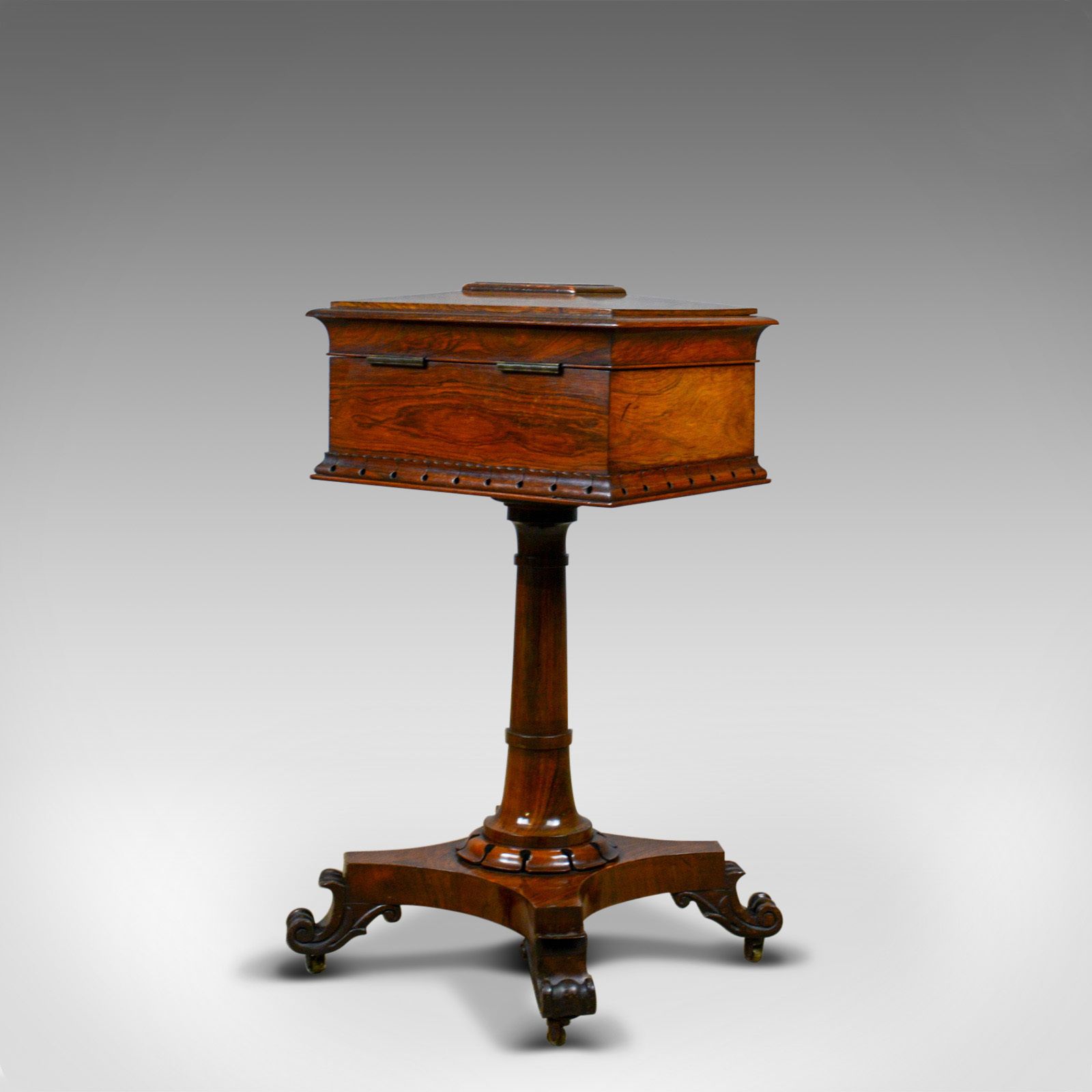 Antique Teapoy, English, William IV, Rosewood, Work Box, 19th Century Circa 1835 photo Furniture