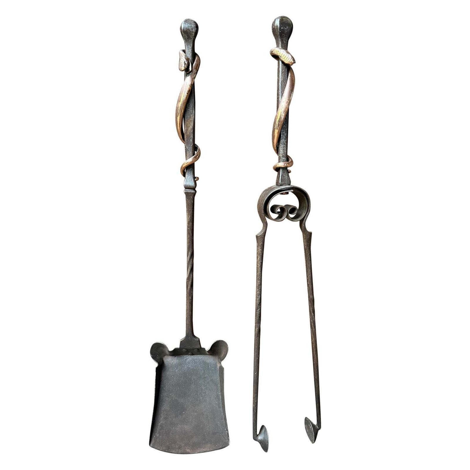 Exceptional Dutch Art Nouveau Fireplace Tools