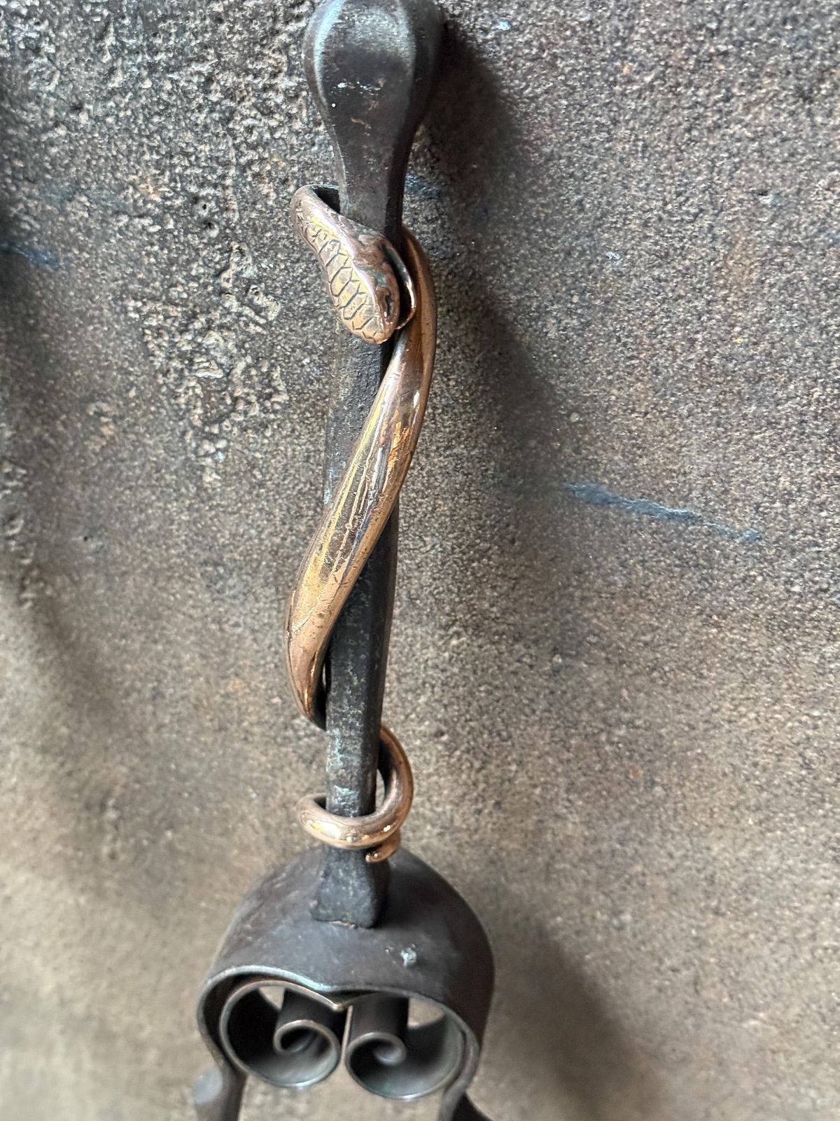 Exceptional Dutch Art Nouveau Fireplace Tools photo vintage