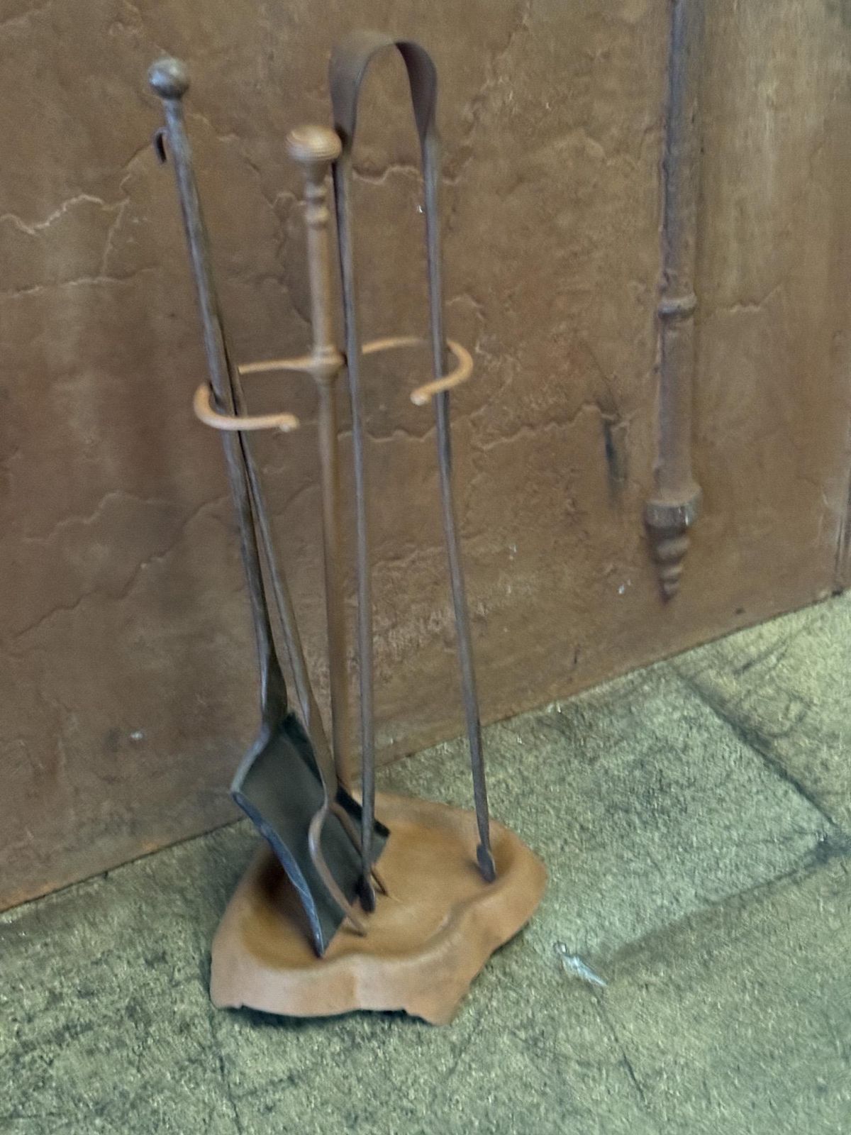 Rustic French Neoclassical Fireplace Tools, Early 19th Century Period photo for sale