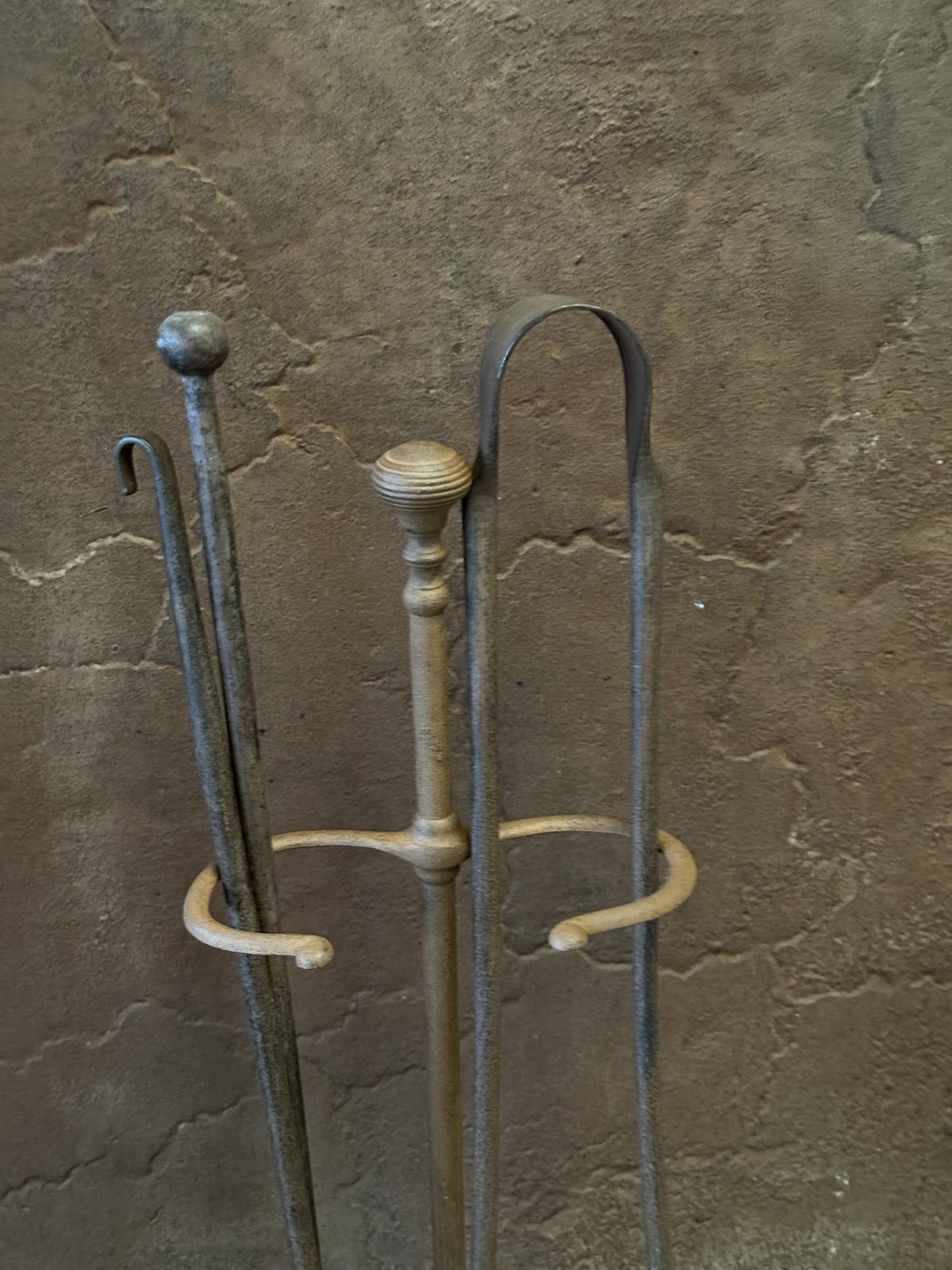 Rustic French Neoclassical Fireplace Tools, Early 19th Century Period photo Home Fixtures