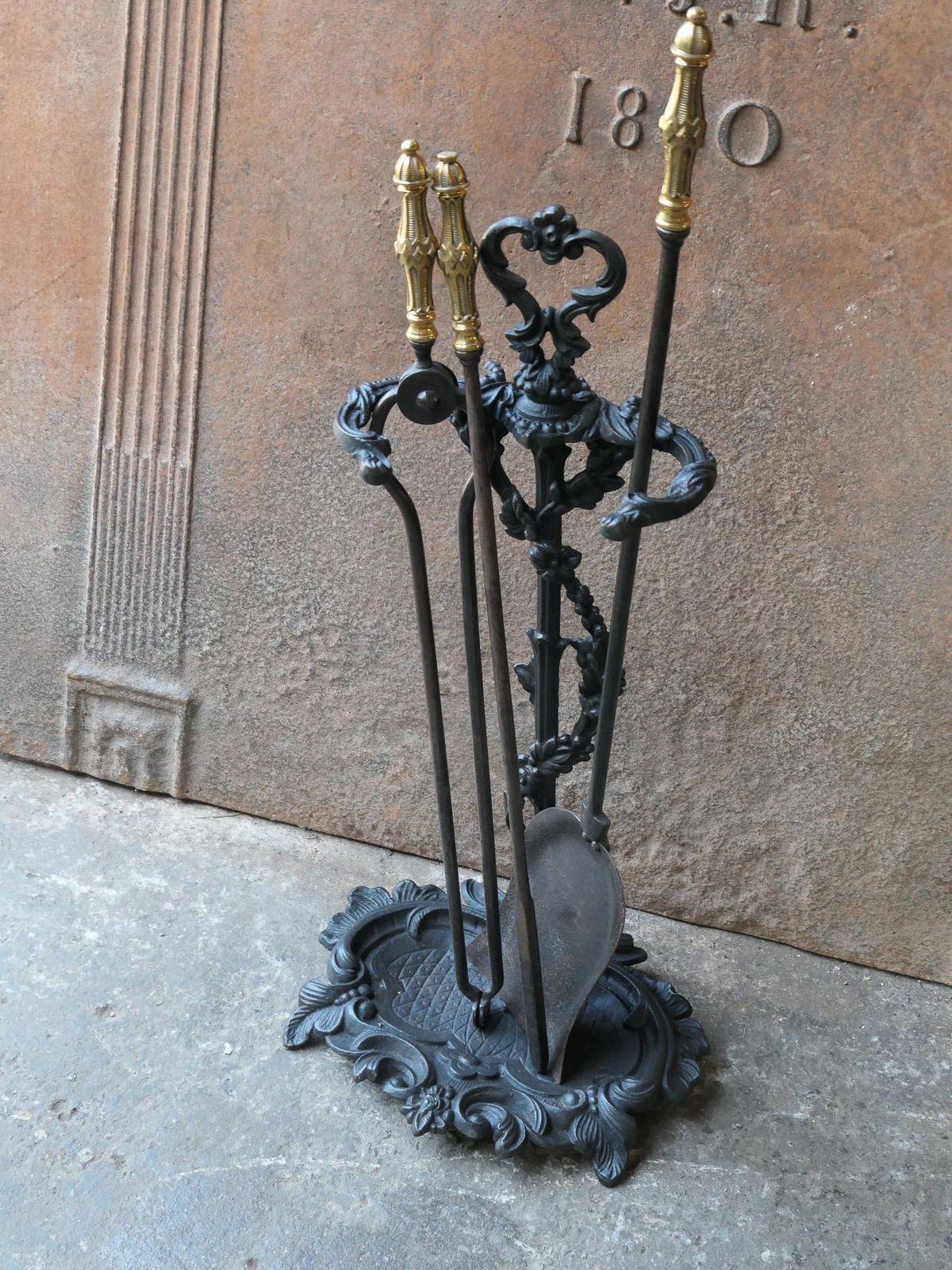 English Victorian Fireplace Tool Set Or Companion Set, 19th Century photo vintage