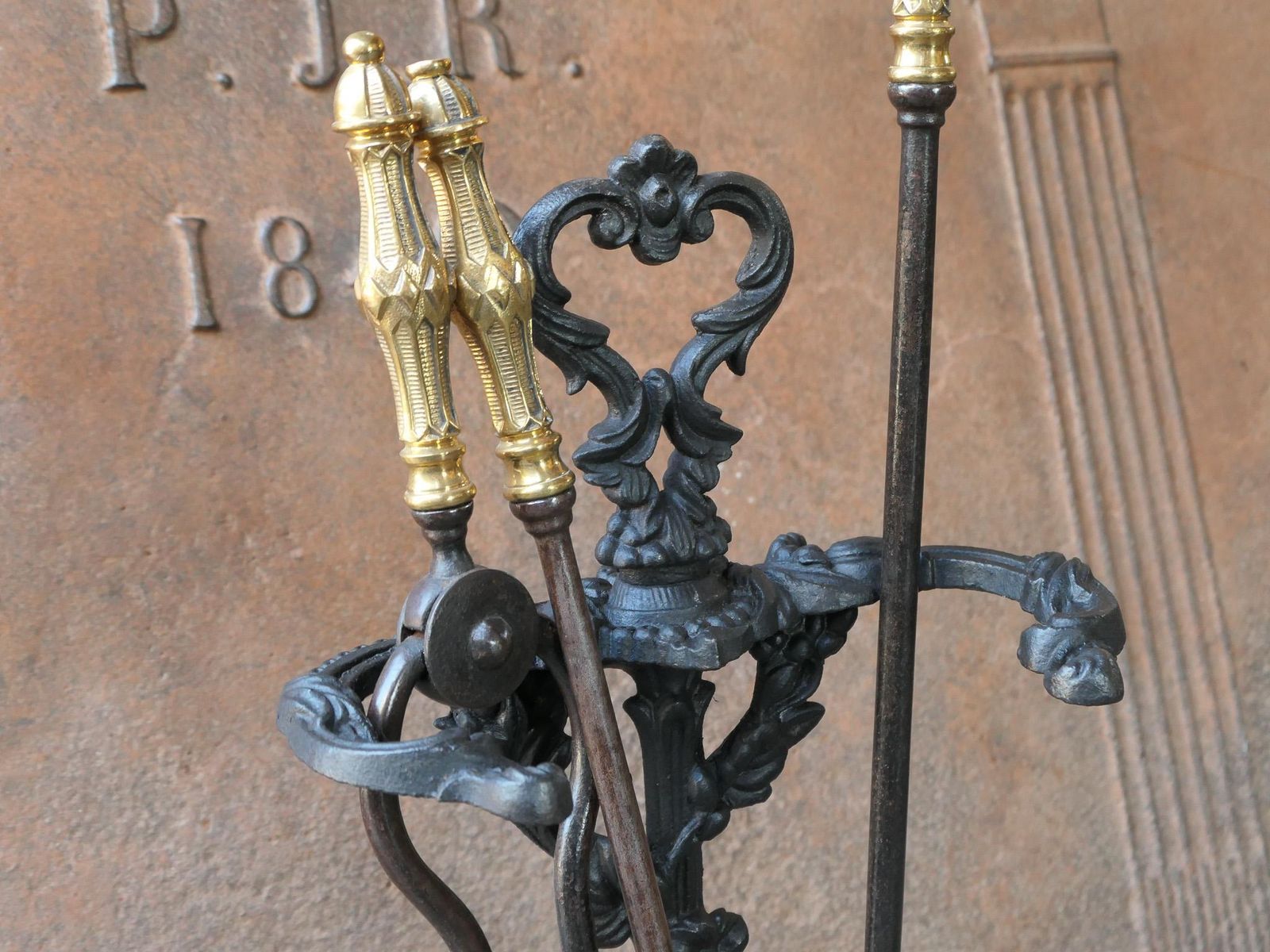 636.0 English Victorian Fireplace Tool Set Or Companion Set, 19th Century photo
