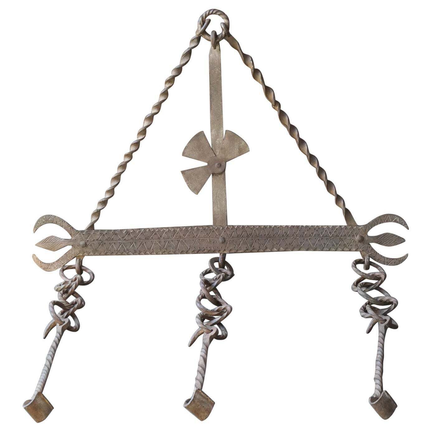 Large 17th Century French Fireplace Trammel Or Hanger