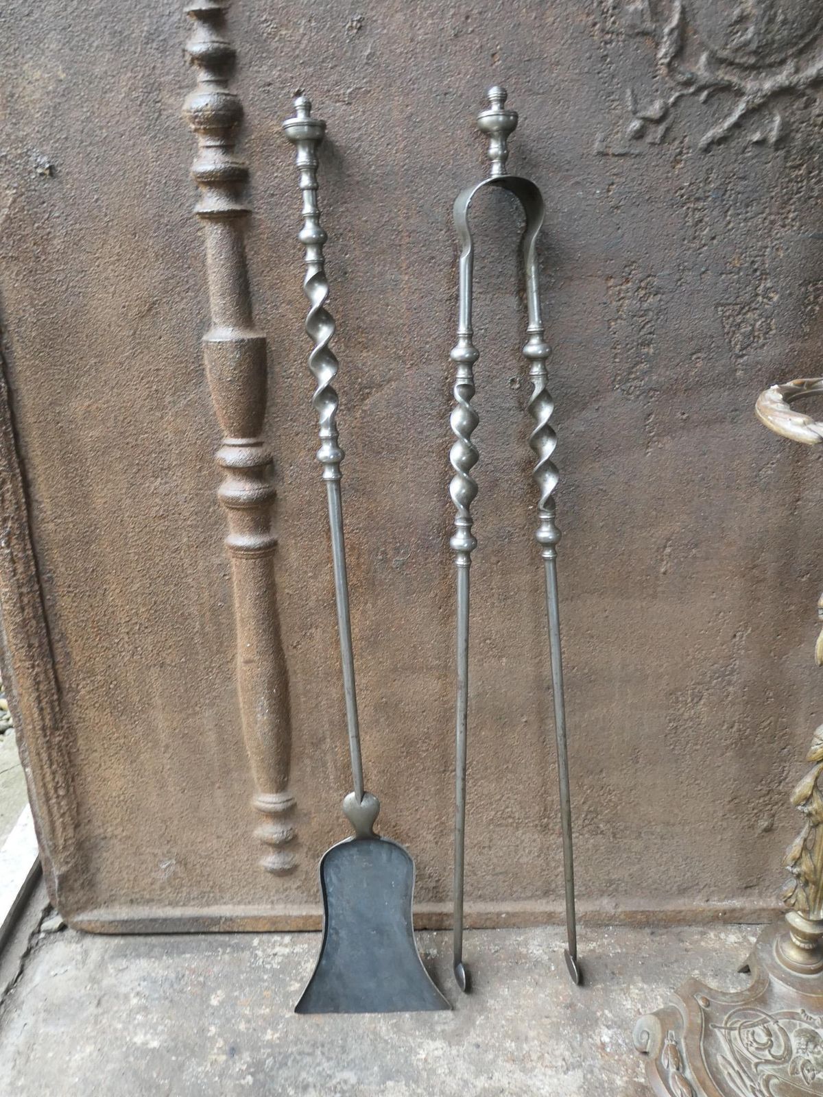 photo vinterior 19th Century French Napoleon III Fireplace Toolset