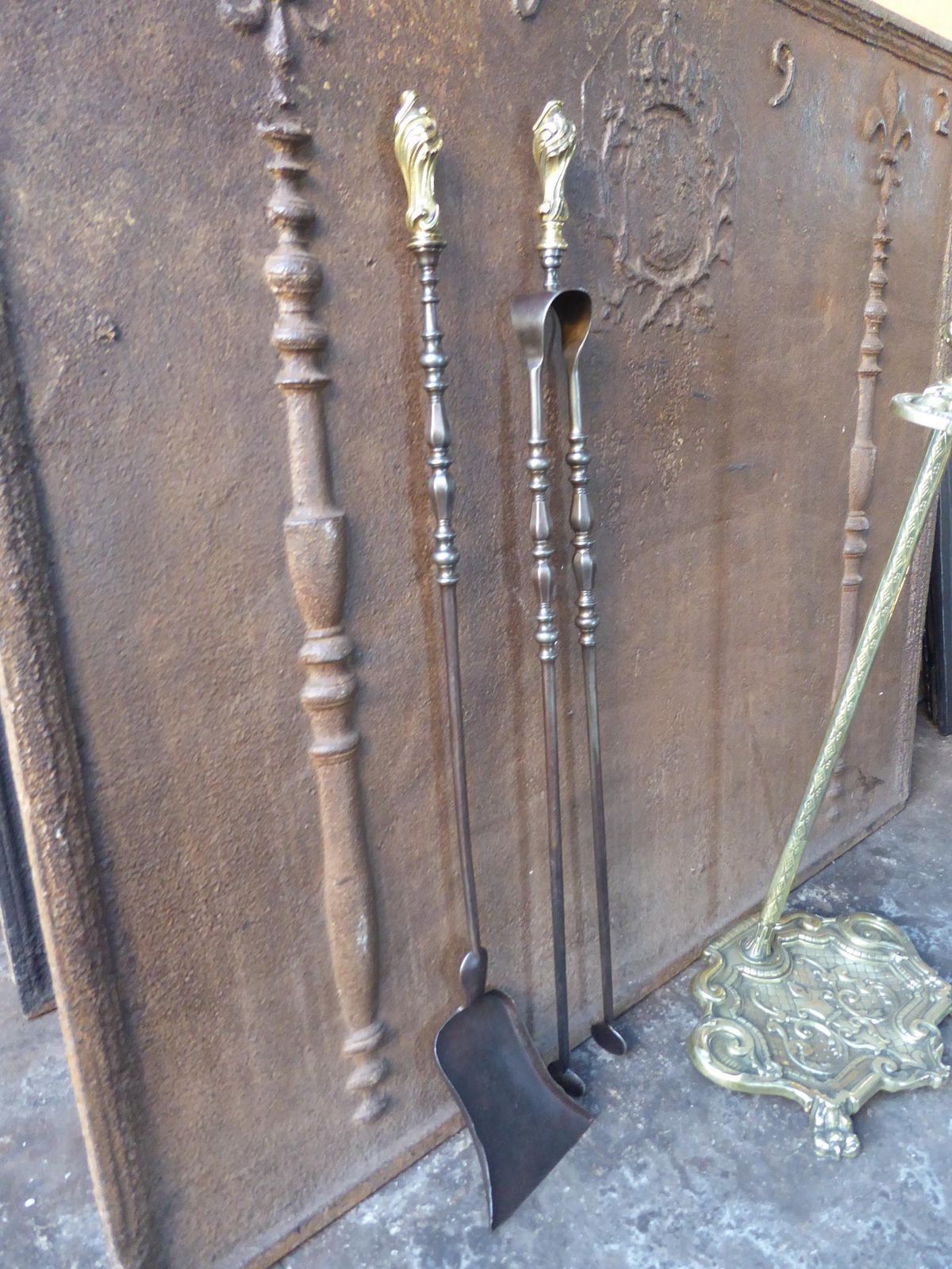 Home Fixtures Antique French Fireplace Tools Or Fire Tools, 19th Century photo