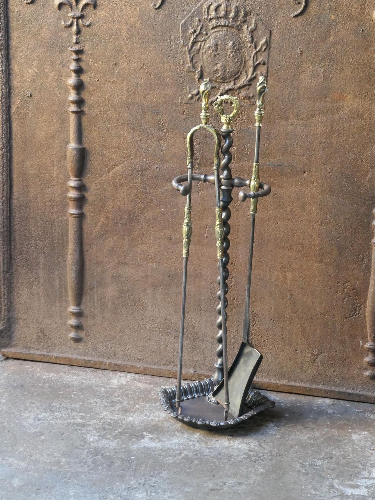19th C. French Napoleon III Fireplace Tool Set photo for sale
