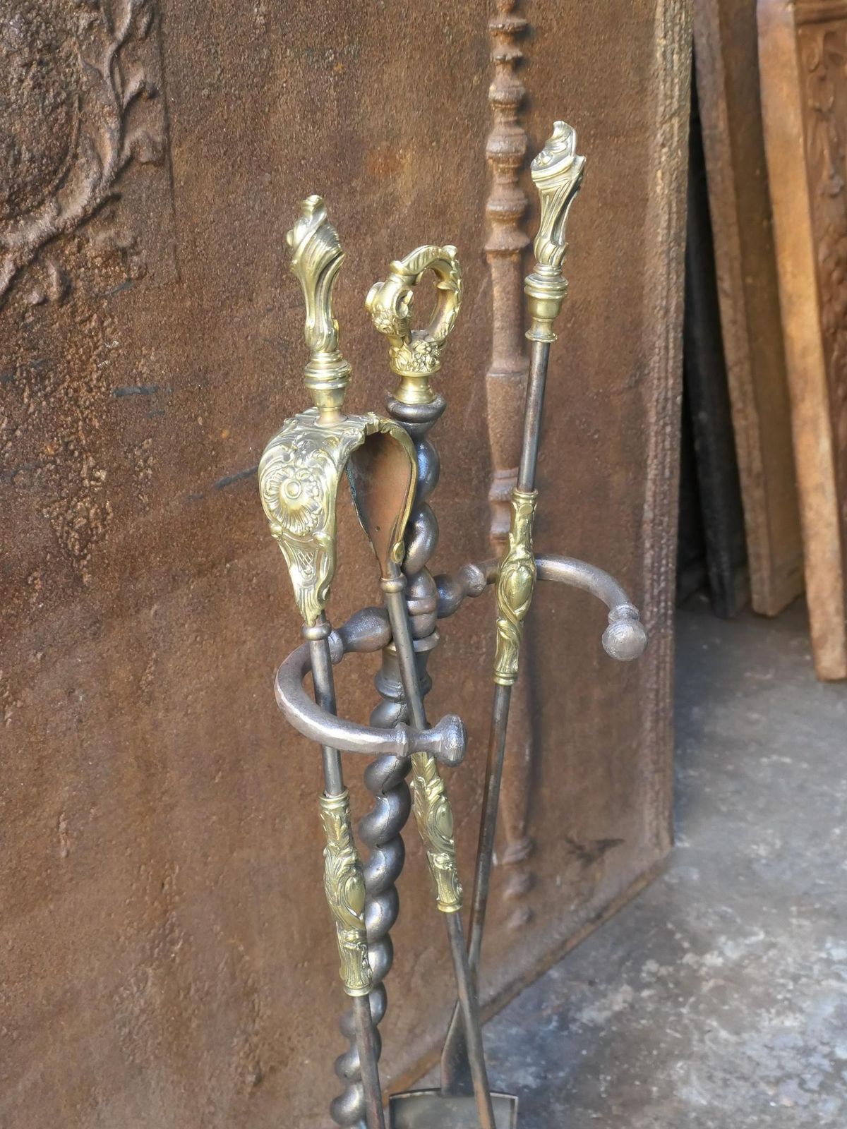 19th C. French Napoleon III Fireplace Tool Set photo vinterior