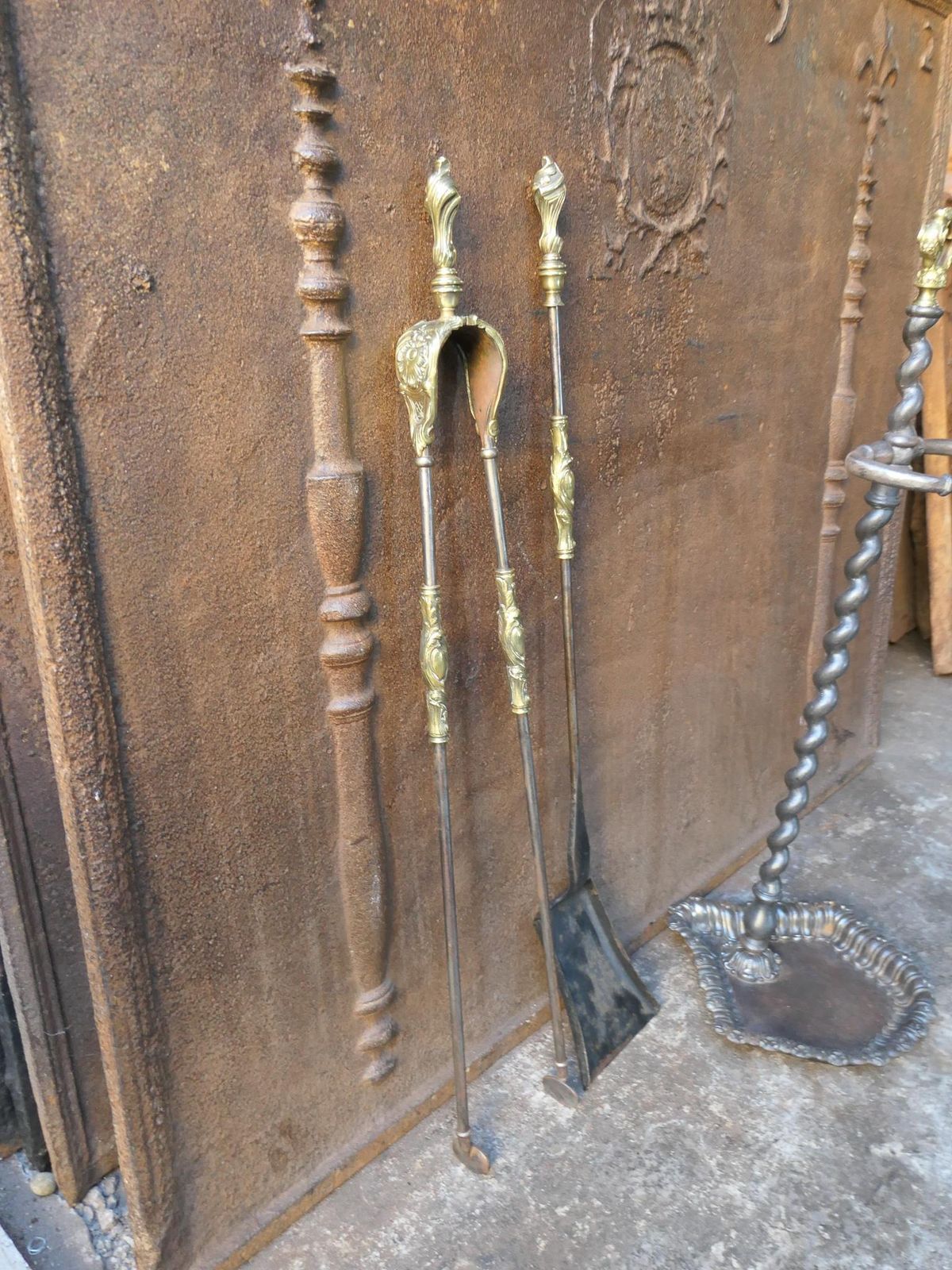 photo for sale 19th C. French Napoleon III Fireplace Tool Set